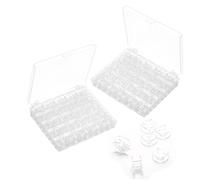 Nicphyn 50 Pezzi Bobine Macchina da Cucire, Universali Plastica Rocchetti per Cucito Bobina con Scatola, Compatibile con Brother Singer Kenmore Janome la Plupart e Altre Macchine Cucire, Trasparente