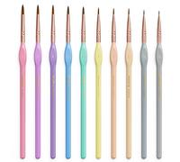 Nicpro 10 Pezzi Pennelli in Miniatura per Dipingere Macaron, Pastello, Acrilico, Olio, Acquerello, Artigianato e Modelli