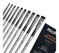 Nicpro 10 pezzi pennelli per dipingere, pennelli per pittura d'arte per acrilico, acquerello, olio, guazzo, artigianato dettaglio viso corpo pittura artista kit per bambino e adulto