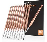Nicpro 10 pezzi pennelli per dipingere, set pennelli professionali per pittura in miniatura, punta fine, per micro dettagli, acrilico, acquerello, olio, modellismo, rock army, pittura con i numeri