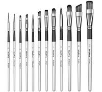 Nicpro 12 Pezzi Pennelli per Dipingere,Set Pennelli Pittura in Nylon Art, Pennello Fine Pittura per Artisti Adulti Vernici Acriliche, Acquerelli, Acquerello, Oli e Guachi