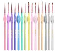 Nicpro 15 pezzi micro pennelli per dipingere, pennelli pittura estetici pastello con punta fine per acrilico, olio, acquerello, artigianato, modelli, miniature, pittura rupestre, pittura con i numeri