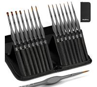Nicpro 15 Pezzi Pennelli per Dipingere in Nylon Custodia, Set Pennelli Fine Pittura per Artisti Acquerello, Acrilico, Oli, Guachi, Modellismo, Unghie, Miniatura Pittura del Viso