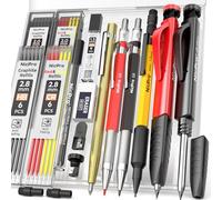 Nicpro 17 pezzi set di matite da carpentiere con temperino, matite meccaniche da carpentiere con 57 ricariche, punzone centrale automatico e utensile da falegname in carburo, falegnameria