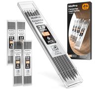 Nicpro 24 pezzi matita per carpentiere ricarica 2,8 mm, ricarica per matita meccanica per carpentiere, mina resistente alla rottura da HB per matite da costruzione (nero)