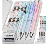 Nicpro 3 Pezzi Pastello Matite Meccaniche 0,7 mm con Astuccio, Carino Art Matite Portamine con 6 Tubo HB Mine, 3 Gomma, 9 Ricariche Di Gomma per Artista Studenti Bambino Disegno Scrittura Schizzi