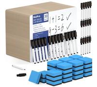 Nicpro 30 pezzi lavagna cancellabile A4, 22 x 30 cm, bifacciale lavagnetta bulk con 30 penne, 30 gomme per imparare piccole lavagne bianche portatili per disegnare e scrivere