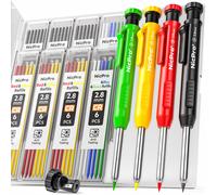 Nicpro 4 Pezzi Matita Carpentiere con 52 Ricariche con temperino matite da