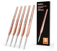Nicpro 5 pezzi pennelli per dipingere di precisione, punta estetica fine 10/0, set pennelli pittura professionali, per micro acquerelli, oli, acrilici, modelli artigianali, pittura con i numeri