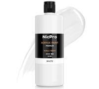 Nicpro 500 ml colori acrilici bianchi, pigmenti ricchi, pittura atossica per lavori artigianali, multisuperficie, tela, legno, pelle, ceramica, tessuto, pietra - Prodotti per pittura artistica