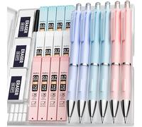 Nicpro 6 Pezzi Pastello Matite Meccaniche 0,5 & 0,7 mm con Astuccio, Carino Art Matite Portamine con 12 Tubo HB Mine,3 Gomma,9 Ricariche Di Gomma per Artista Studenti Bambino Disegno Scrittura Schizzi