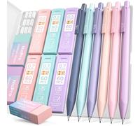 Nicpro 6 Pezzi Pastello Matite Meccaniche 0,7 & 0.5 mm con Astuccio, Carino Art Matite Portamine con 6 Tubi HB Mine,3 Gomma, 9 Ricariche Di Gomma per Artista Studenti Bambino Disegno Scrittura Schizzi