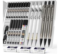 Nicpro 6 pezzi portamine con custodia, matite da disegno da 0,5, 0,7 e 0,9 mm e 3 portamine da 2 mm (colori, 4B 2B HB 2H) per scrittura artistica, schizzi e disegno, con ricariche di mina e gomme