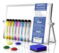 Nicpro A4 Magnetiche Lavagne Bianche 20 x 30 cm mini lavagna Cancellabile a secco Con 8 Colorata Pennarello Gommes a secco per Casa, Cucina, Scuola, Ufficio