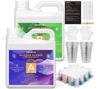 Nicpro Kit Gomma di Silicone, 2.2L Liquido per Realizzazione di Stampi, Rapporto 1:1 per Resina 3D fai da te con Alloggiamento, Tazze di Miscelazione