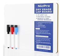 Nicpro Lavagna Cancellabile 22 x 30 cm, A4 Piccola Lavagna Bianche Con 3 Pennarello Per Disegno, Scuola, Casa, Ufficio - Doppia Faccia Mini Lavagna