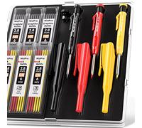 Nicpro Matite da carpentiere meccaniche, 3 pezzi, rosso, nero, giallo, 2.8mm, ricaricabili, ergonomiche, multicolore, ambidestre, 4 unità