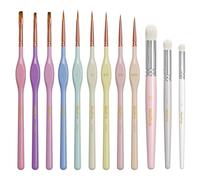 Nicpro pennelli per pittura pastello, pennello asciutto, 12 pennelli per acrilico, acquerello, pennelli di dettaglio e pennello asciutto set per pittura in miniatura, modello