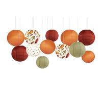 NICROLANDEE - Lanterne di carta in arancione e nero, decorazioni per feste, set con pipistrelli e teschio decorativi, per festa horror, compleanno, matrimonio, baby shower, Halloween, casa, cortile