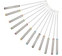 Nicrulp 12 Pezzi Forchette Acciaio Inox, Forchette da Fonduta, Forchette da Fonduta in Acciaio Inossidabile, Forchette per Fonduta di Cioccolato, Forchette per Formaggio per Dessert, Frutta(24cm)