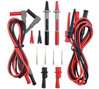 Nicrulp 8 Pezzi Puntali Multimetro, Puntali per Tester Doppi, Cavi di Prova Multimetro a Filo con Morsetti, Sonde di Cavo Multimetro, per Test Elettrici del Multimetro e Misurazioni Accurate