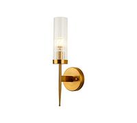 NICRX Appliquein cristallo E14 con base dorata e applique, lampada da parete moderna in cristallo. Lampada da parete in cristallo (1 luce)