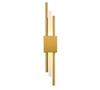 NICRX Lampada da Parete LED Moderna Oro,Applique Verticale Geometrica in Metallo con Diffusore in Acrilico,Illuminazione da Interni Minimalista per Camera,Soggiorno,Corridoio - 8W,48cm (Oro-Sinistra)