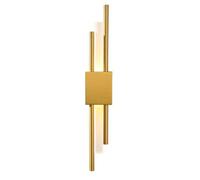 NICRX Lampada da Parete LED Moderna Oro,Applique Verticale Geometrica in Metallo con Diffusore in Acrilico,Illuminazione da Interni Minimalista per Camera,Soggiorno,Corridoio - 8W,48cm (Oro-Destra)
