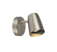 NICRX Lampada Faretti da Soffitto,LED Lampada a paret Interno,GU10 Lampada da Parete, 340°Orientabile faretto, Applique Spot da parete per Soggiorno,Camera da Lett (Nichel Satin)