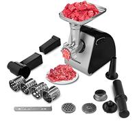 Nictemaw 2000W Multifunzione Tritacarne Macchina da Cucina, Elettrico Tritatutto di Verdure, con 3 Dischi Forati, 4 Lama a Cono, Riempitrici di Salsicce e Accessori per Dolci