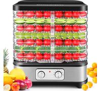 Nictemaw Essiccatore Disidratatore, Essiccatore da Cucina con 8 Vassoi, Deidratatore con Regolatore di Temperatura, 400W, 35-70°C, Timer di 72h per Verdure, Frutta e Carne