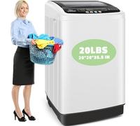 Nictemaw Lavatrice portatile, capacità 9,1 kg, con pompa di scarico, 4 programmi di lavaggio, 4 livelli d'acqua 3 temperature dell'acqua, lavatrice compatta da 2,8 Cu.ft per appartamenti, dormitori,