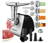 Nictemaw Tritacarne elettrico doppio uso Nictemaw, tagliaverdure con kit per biscotti e 3 piastre per macinare, 500W