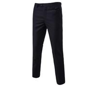 nicticsi Pantaloni da Abito da Uomo Business Pantaloni da Eleganti Pantaloni Classici dal Taglio Dritto Pantaloni Versatili in Tinta Unita Slim Fit Pants Lunghi Comodi Casual Pantaloni A Nero L