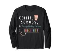NICU NNP Neonatale Nurse Practitioner Coffee Scrub Rainbow Maglia a Manica