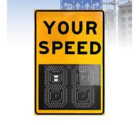 Nicvrea Cartello con Feedback Radar Ad Energia Solare, Avviso Stradale, Segnaletica Radar Solare con Display a LED per Autostrade e Strade a velocità Limitata YellowPlug-in-20''×27''