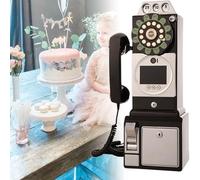 Nicvrea Libro degli Ospiti Audio Vintage, Libro degli Ospiti Audio Vintage per Matrimoni, Telefono retrò, Stile Anni '60, Messaggi Audio Personalizzati con Libro degli Ospiti Audio,Black