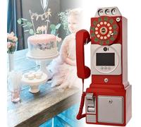 Nicvrea Libro degli Ospiti Audio Vintage, Libro degli Ospiti Audio Vintage per Matrimoni, Telefono retrò, Stile Anni '60, Messaggi Audio Personalizzati con Libro degli Ospiti Audio,Red