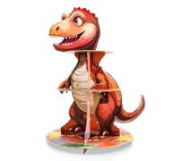 niCWhite Supporto per cupcake a 3 pneumatici, a tema dinosauro, in cartone, per dessert, tazze, torte, per bambini, dinosauri, giungla, decorazioni per feste di compleanno (1 pezzo)