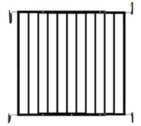 NIDALYS - Barriera di sicurezza per bambini, design nero, in metallo, fissaggio tramite foratura, larghezza regolabile da 64 a 113 cm