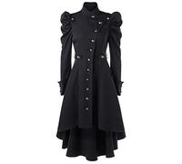 Nidddiv Abbigliamento da sci di fondo da donna, classico, cappotto gotico, giacca retrò, taglie forti, Nero , XL