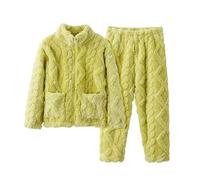 Nidddiv Biancheria da letto da uomo a maniche lunghe e grandi bambini invernali ispessito asciugamano pigiama tuta neonato, verde, 3-4 Jahre