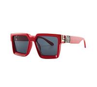 Nidddiv Filtro Luce Blu Occhiali da Uomo Senza Forza Quadrati Oversize Occhiali Da Sole per Uomo e Donna Piatto Moda Occhiali Da Sole Occhiali Per Computer, Colore: rosso, taglia unica
