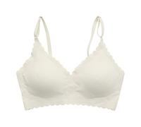 Nidddiv Reggiseno sportivo da donna imbottito, comodo, senza tracce, con volant, per una comoda traspirabilità e fitness senza anelli in acciaio, bianco, L