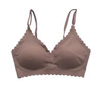 Nidddiv Reggiseno sportivo da donna imbottito, comodo, senza tracce, con volant, per una comoda traspirabilità e fitness senza anelli in acciaio, Caff, M