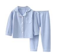 Nidddiv Set per bambini Develvet pigiama per bambini e ragazze e inverno a maniche lunghe, set di vestiti per la casa e le ragazze con stampa bambino, Blu, 7-8 Jahre