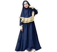 Nidddiv Vestito per neonato neonato neonato Ramadan Muslim Abaya Robe Abbigliamento Tradizionale Abito Body Camicetta, Blu, 2-3 Jahre