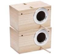Nidificazione per parrocchetti, 2 pezzi, 20,3 x 12,7 x 12,7 cm, in legno, con porta, posatoio e coperchio apribile, robusta casetta per uccelli naturale per gabbia, parrocchetti