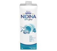 NIDINA OPTIPRO 4 Latte di Crescita Liquido da 24 Mesi 4 brick 1l | Formula per bambini da 2 anni, liquida pronta all'uso con vitamine e minerali. 4 Pratici brick richiudibili da 1l (4 litri)