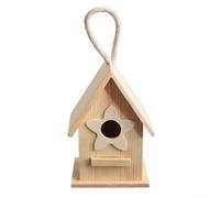 Nido classico in legno per giardino esterno, mangiatoia per uccelli, con vassoio facile da pulire per montaggio su alberi o recinzioni, finitura naturale 8,5 x 7,5 x 12 cm